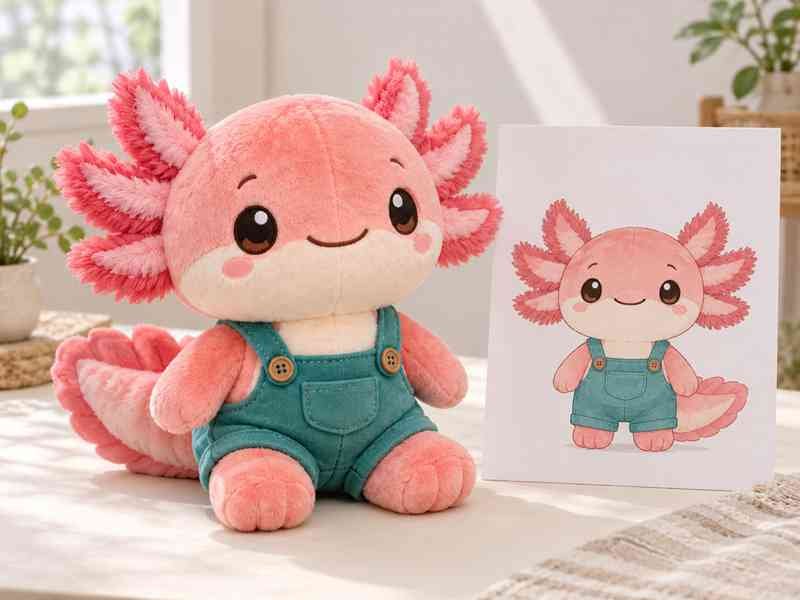02-01 Character IP Plush Coral Axolotl Explorer Plush Sample-2