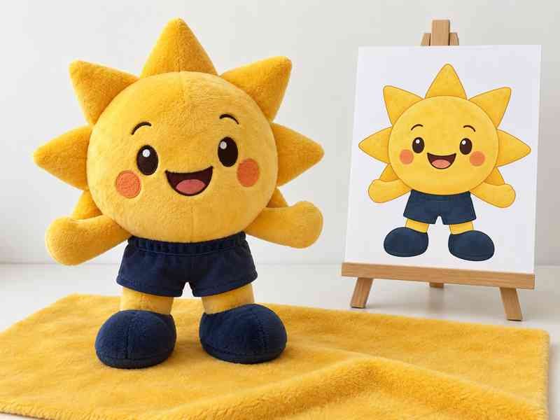 Ewintoys 01-02 Mascot Plush Material Priorities Golden sun plush with matching artwork-5