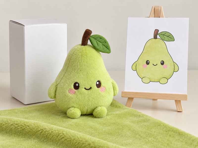 Ewintoys 01-04 Mini Blind Box Plush Material Priorities Lime pear plush with matching artwork-3