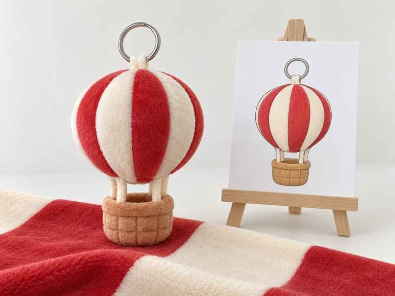 Ewintoys 01-05 Plush Keychains Material Priorities Red and ivory balloon plush charm-6